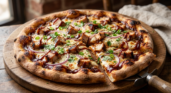 BBQ chicken pizza